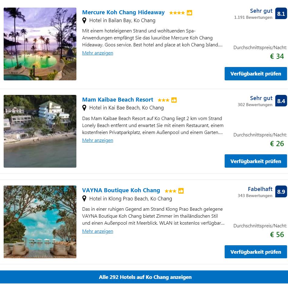 Die besten Insel Koh Chang Hotels / Trat (300 Unterknfte verfgbar)