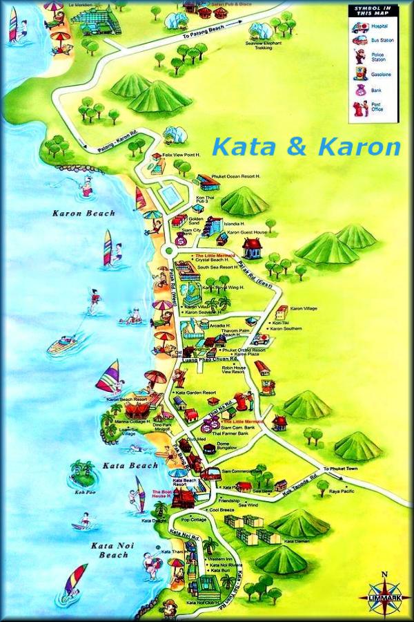 Phuket-Maps/Phuket-Karten: Kata + Karon Beach