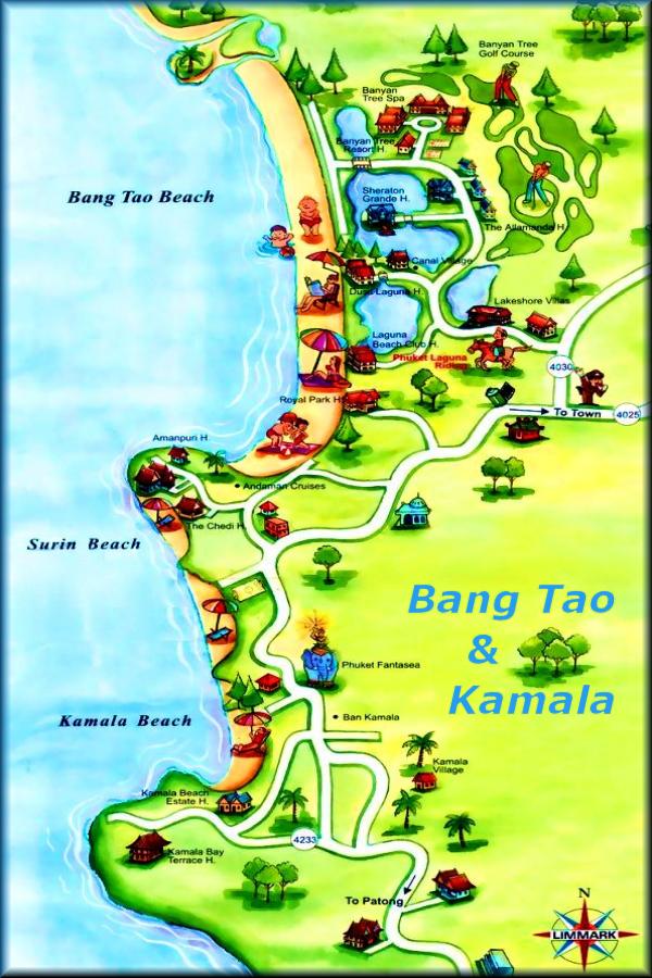 Large Map Of Surin Beach Kamala Beach Bang Tao Beach Map | My XXX Hot Girl